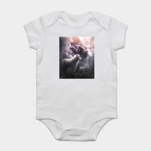 Lightning Wolf Howling At The Moon Baby Bodysuit